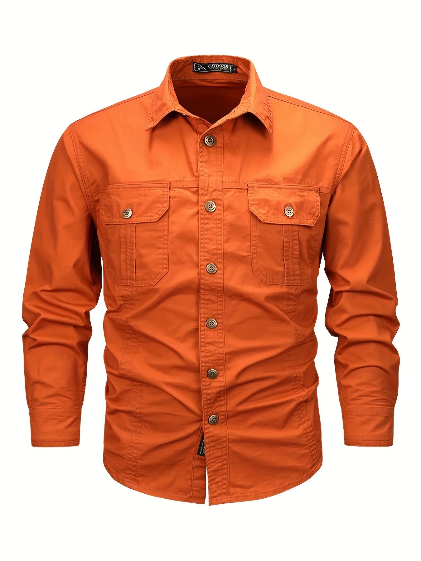 Men's Heavyweight Long Sleeve Shirt - Button-Up Formal & informal Shirt in, Classic Collar, Chest Pocket - Machine Washable Work, Outdoor, Everyday Shirt for Men - Spring/Fall Essential, Outdoor Casual Wear, Nonstretch Fabric