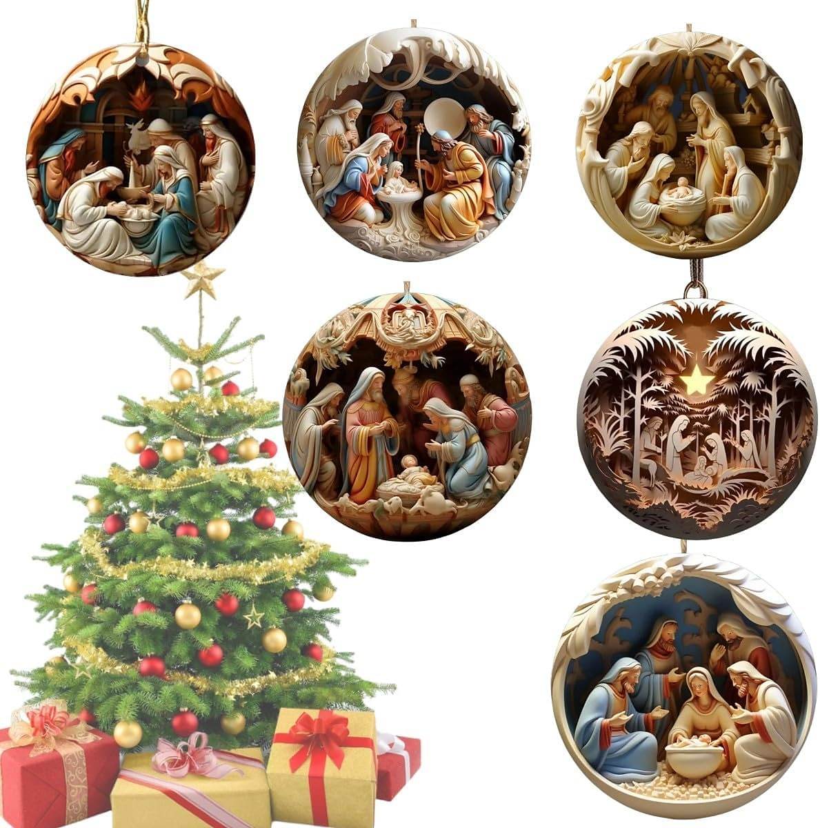 Classic Christmas Nativity Ornaments (1 / 6 / 12 PCs) - Montero Milan