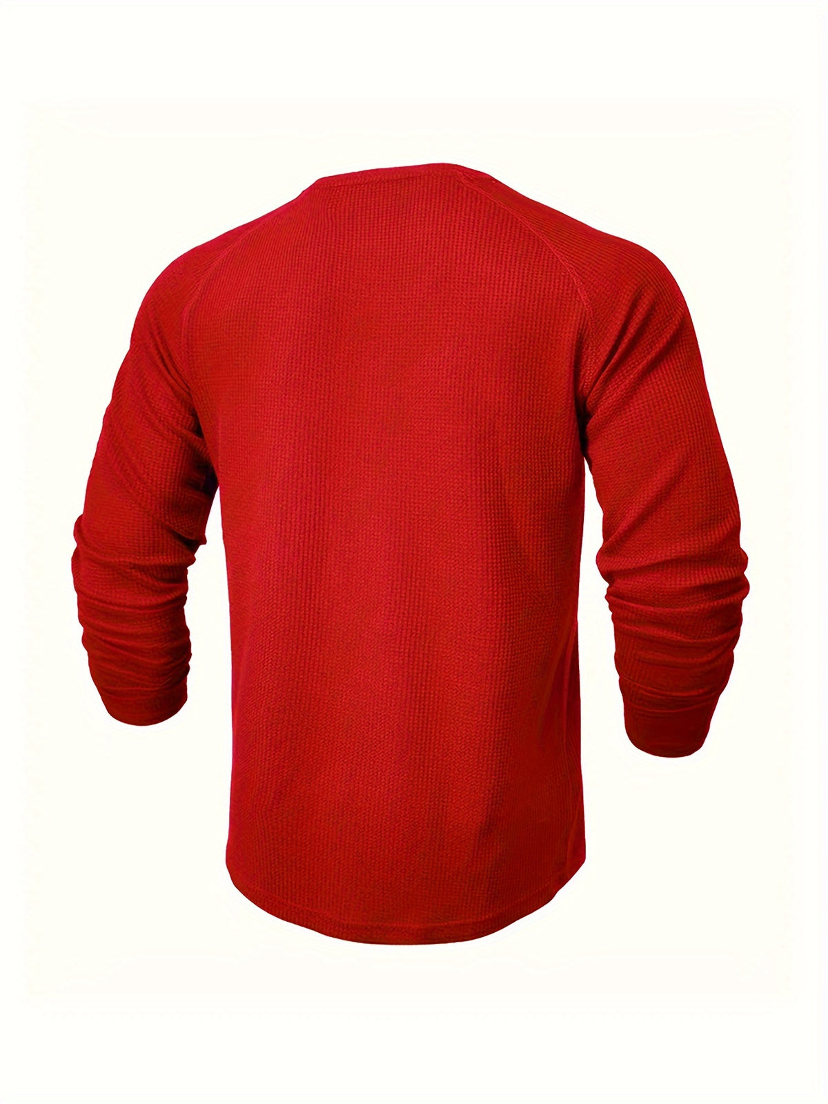 Men'S Long Sleeve T-Shirt Round Neck Open Style Pullover Henley Shirt Men'S Solid Color Fashion Versatile Top