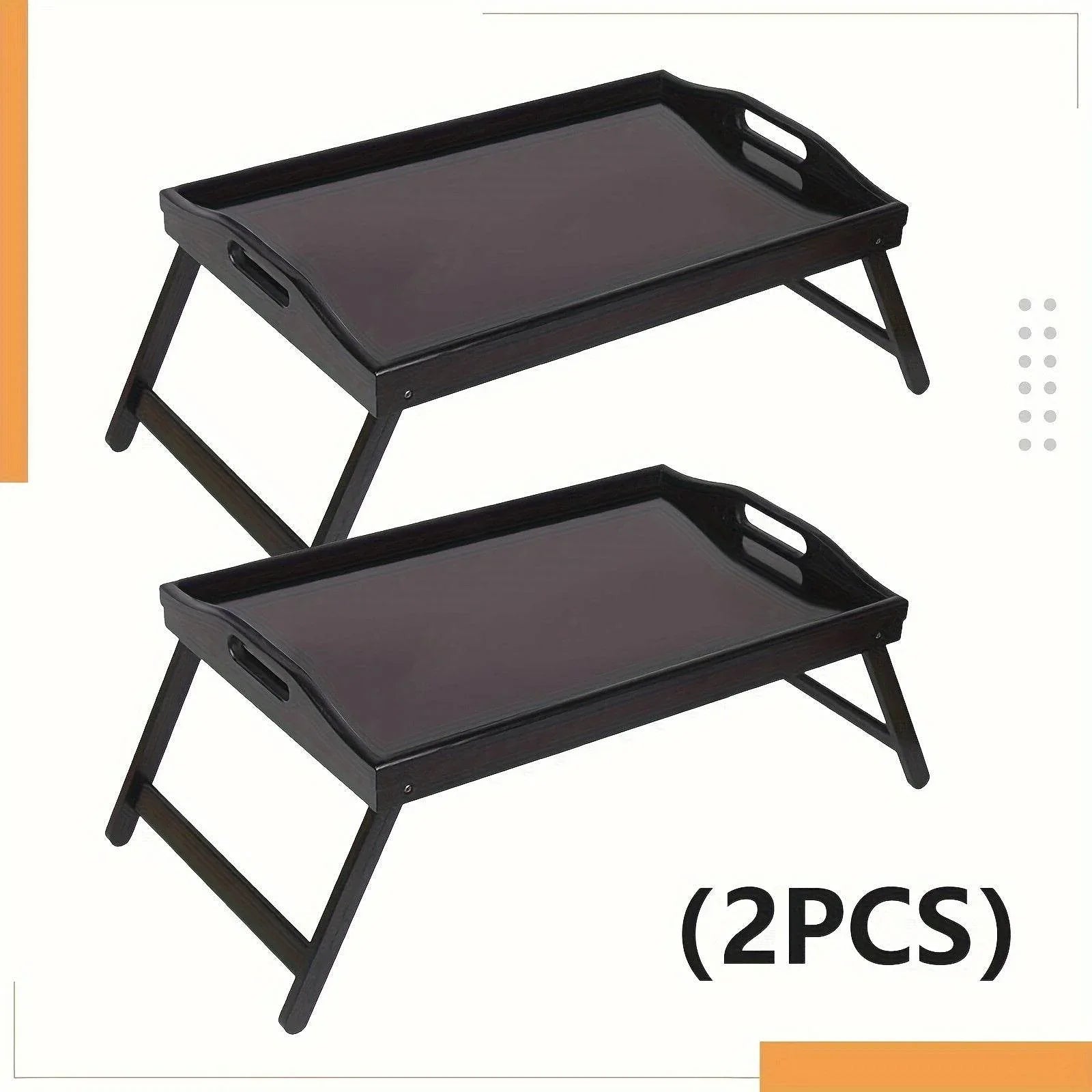 19.32 X 11.83 Inch Bed Tray Table With Handles Folding Legs, Breakfast Tray Bamboo Bed Tray For Sofa, Bed, Eating, Snacking And Working, 1/ 2 Packs - Montero Milan