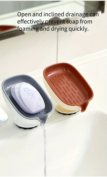 Montero Milan Drain soap dish, soap holder, bathroom drain soap rack, household suction cup soap box without drilling, scented soap holder, scented soap tray, bathroom soap container and storage