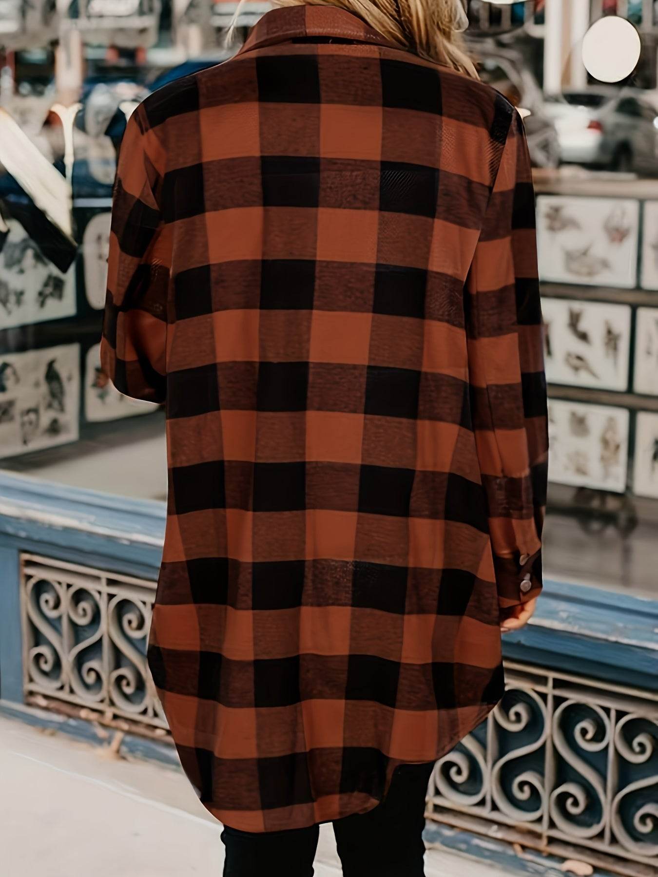 Relaxed Fit Plaid Shacket - Montero Milan