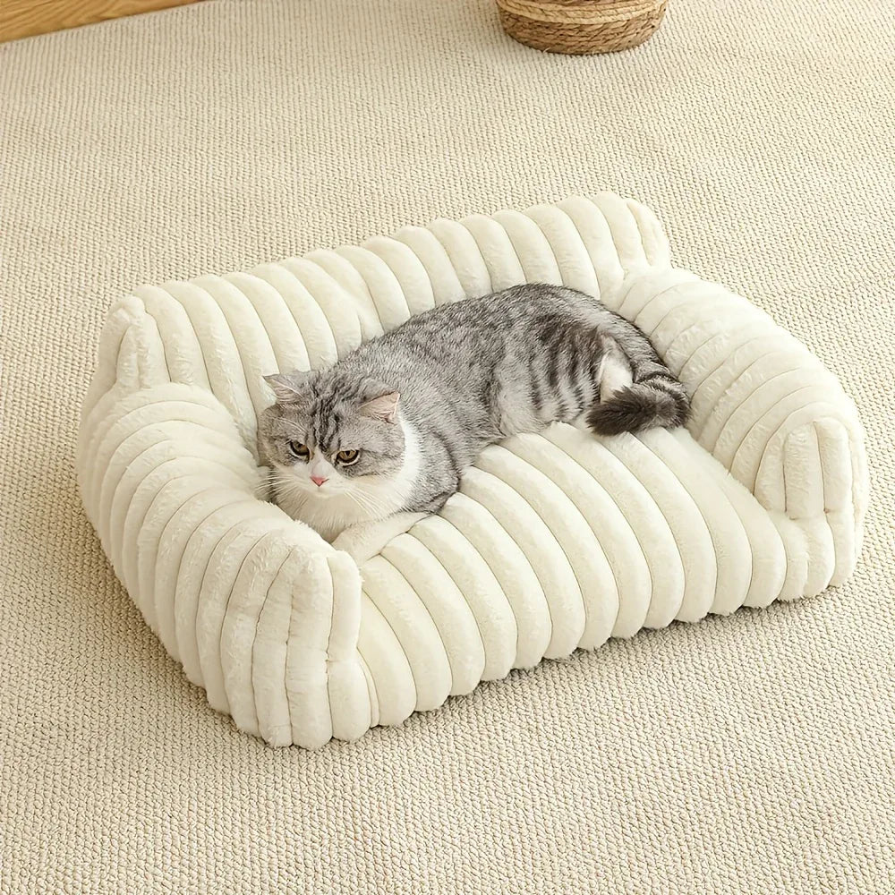 Comfortable Cat Sofa, Cute Soft Cat Bed, Breathable Cat House, Sleeping Basket for All Sizes of Cats, Suitable for All Seasons, Comfortable Pet Bed, Modern Pet Furniture