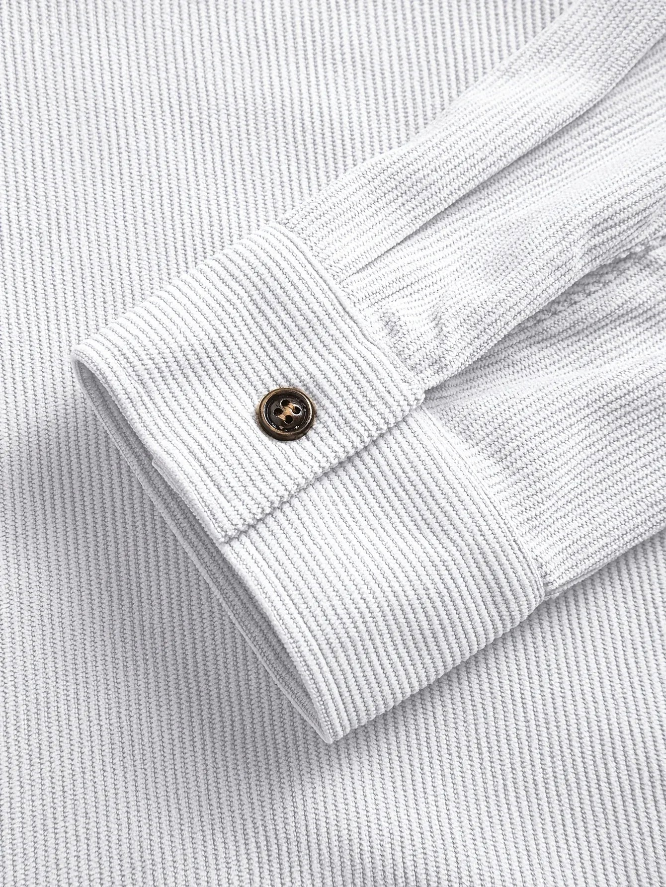 Men'S Corduroy Casual Shirt Jacket - Classic Collar, Button-Up Long Sleeve with Double Chest Pockets, Light Blue, Perfect for Spring & Fall, Everyday Fashion, Street Style, and Office Wear