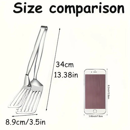 1pc, Multifunctional Stainless Steel Serving Tongs for Buffet, Fish Frying, Bread, Steak, Salad, and Dessert - Kitchen Tools for Effortless Food Prep and Presentation
