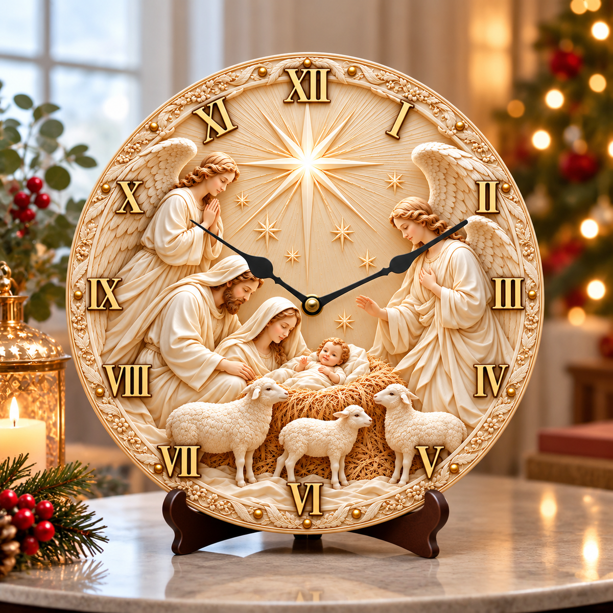 Holy Family Nativity Wall Clock