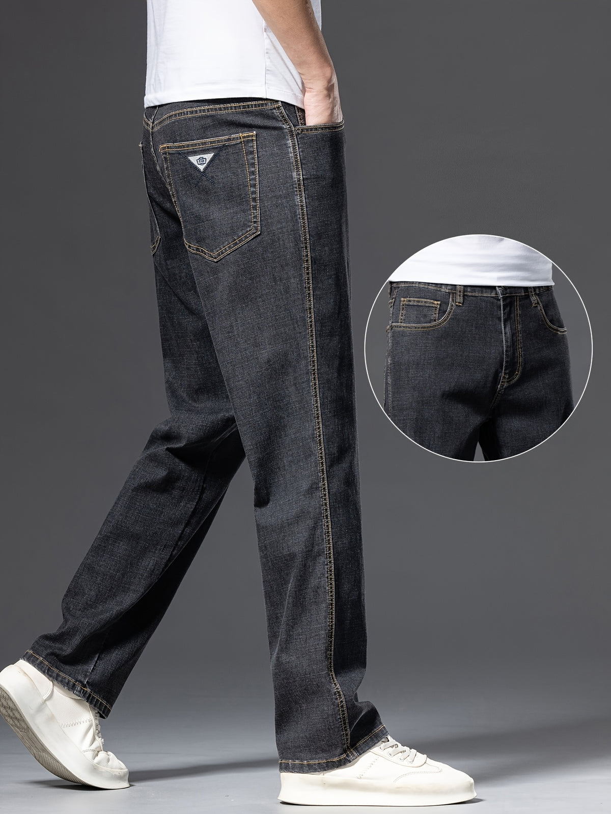 Geng Yuanshi High-End Summer Men's Jeans New Trend Fashion Straight-Leg Light Business Stretch Denim Pants, Autumn Essentials