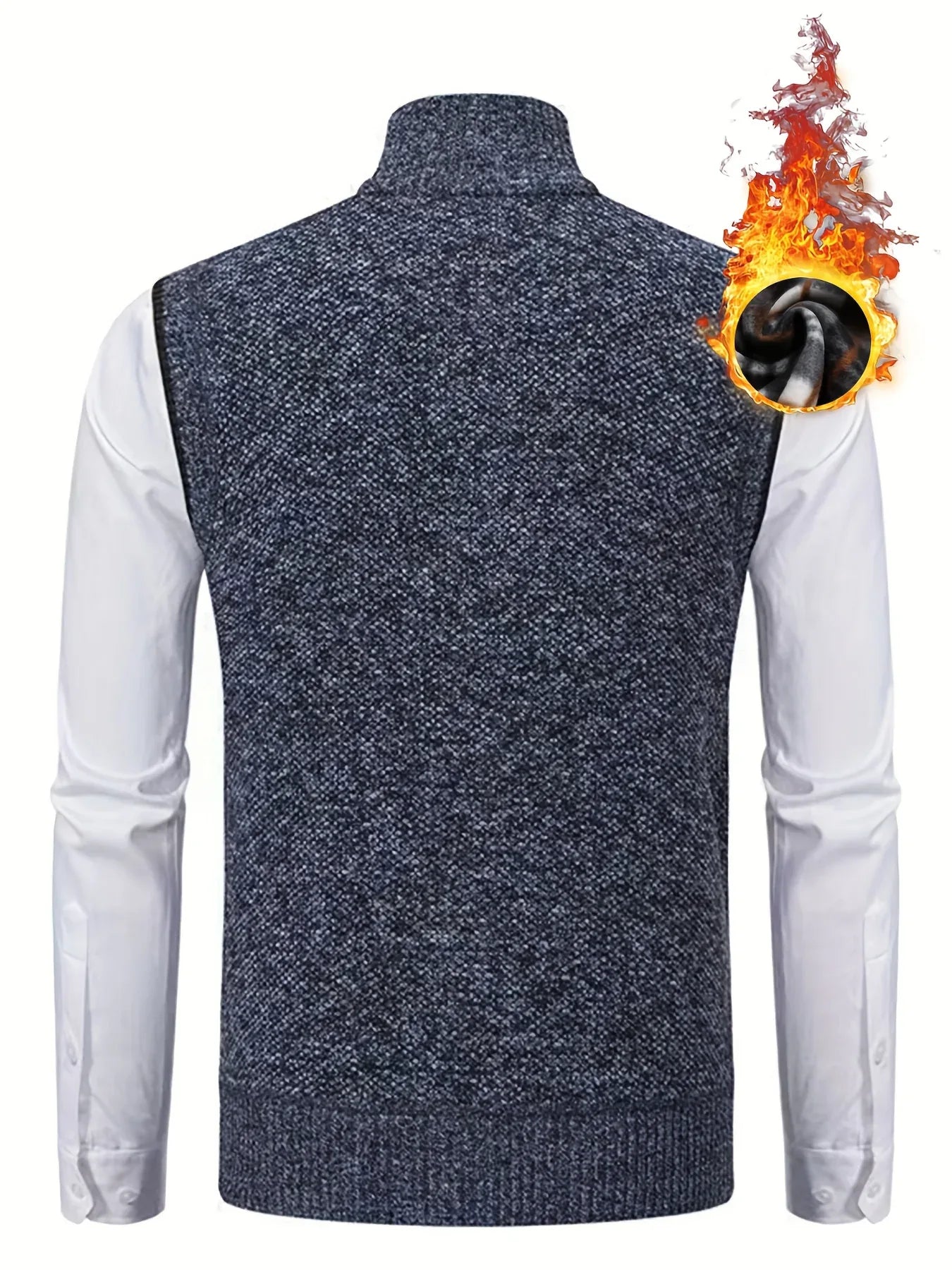 Men's Sleeveless Zip-Front Vest Jacket - Elegant Short-Sleeve Blazer with Collar & Real Pockets, Machine Washable Tailored Fit for Office, Semi-Formal & Casual Wear - Coat (No Belt Required)