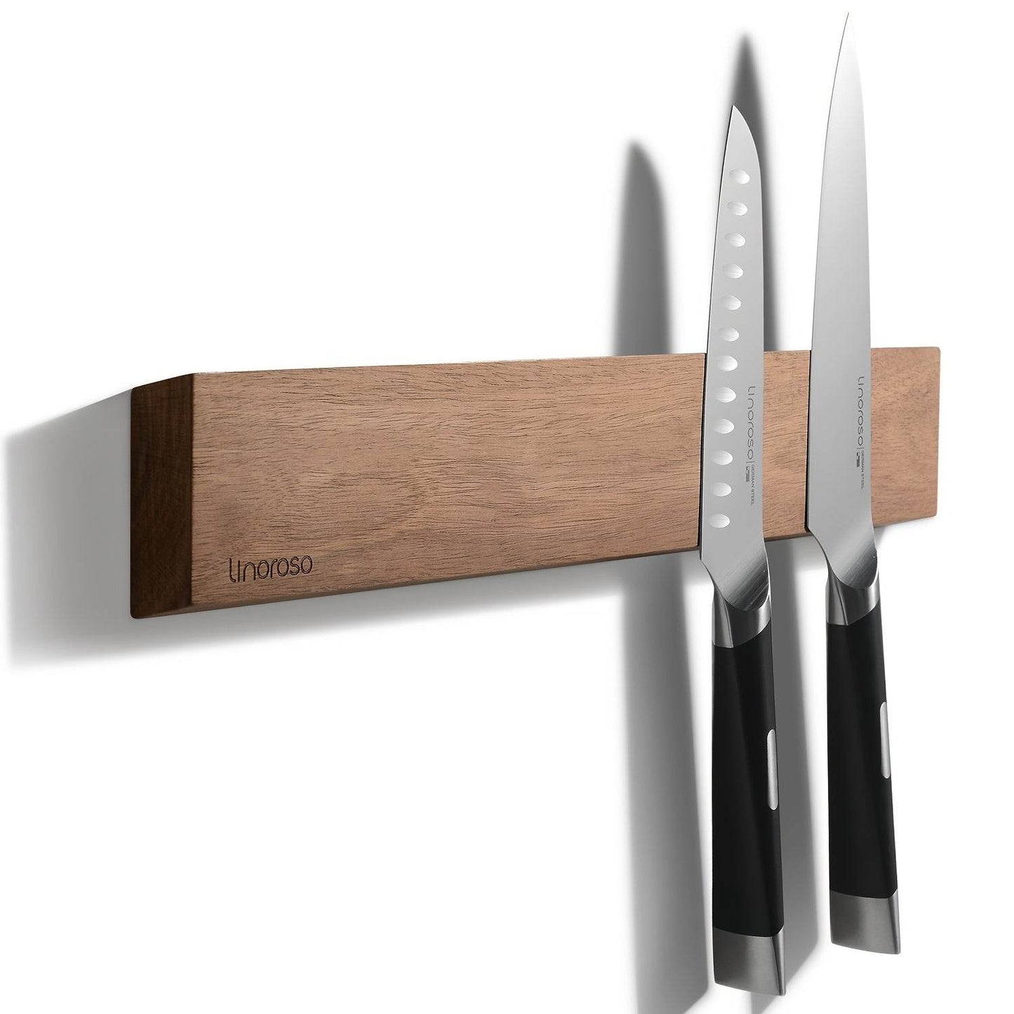 [Magnetic Knife Holder] Linoroso Magnetic Acacia Wood 16.5 Inches Wall Mounted Knife Holder, Knife Bar, Kitchen Utensil Holder - Montero Milan