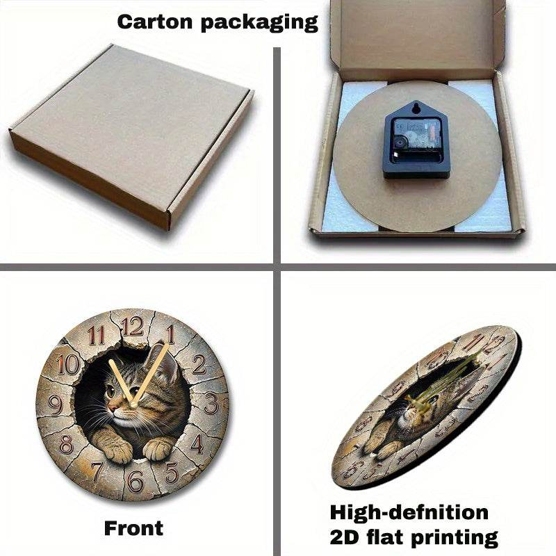 Tranquil Jungle Cat Silent Wall Clock NatureInspired Decor - Montero Milan