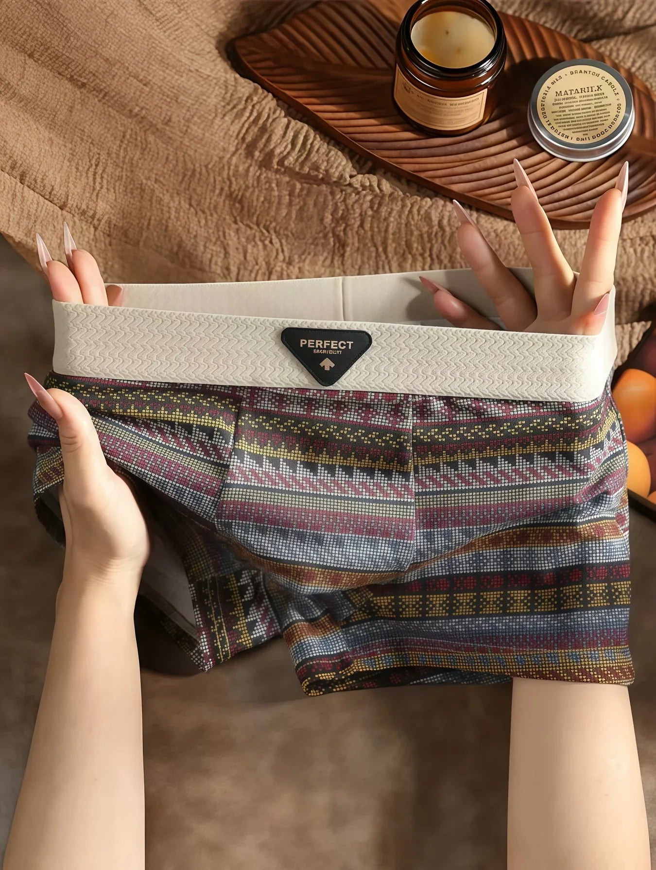 4-Pack Men's Boxer Briefs, Light Luxury Fashion, Ethnic Style Printing Comfortable Breathable Underwear, Comfortable Undergarments, Leisure Clothing, Fashion Underwear, Stylish Boxer Briefs, Premium Quality, Lightweight Under