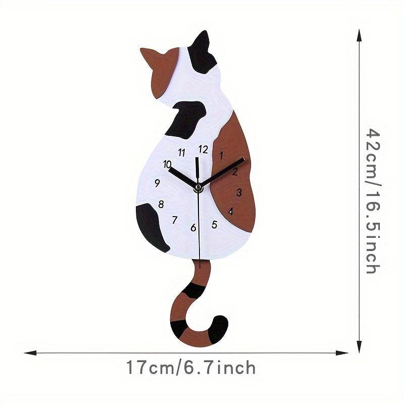 Charming Swinging Tail Kitten Clock for Any Room Decor - Montero Milan