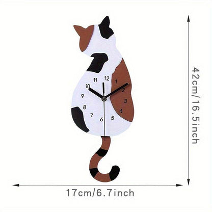 Charming Swinging Tail Kitten Clock for Any Room Decor - Montero Milan