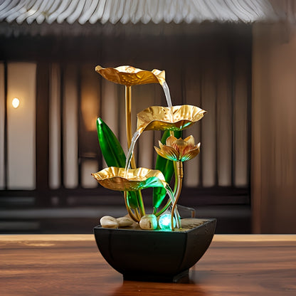 Gold Lotus Indoor Fountain Humidifier