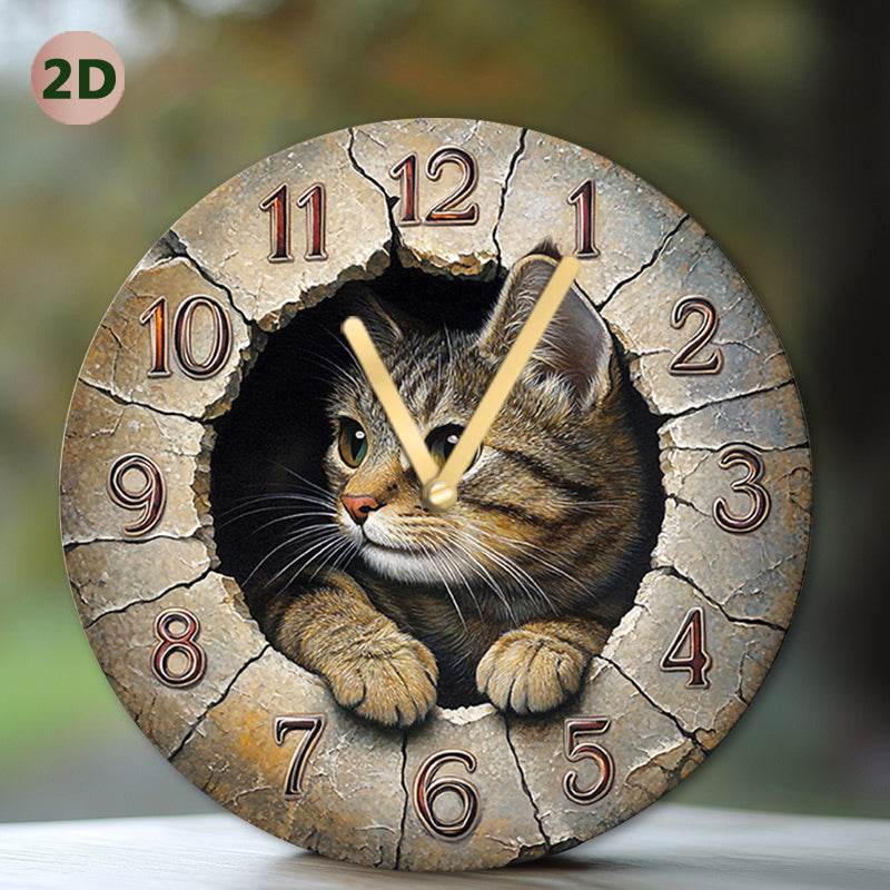 Tranquil Jungle Cat Silent Wall Clock NatureInspired Decor - Montero Milan