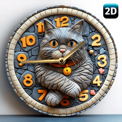 Silent British Shorthair Cat Wall Clock - Montero Milan