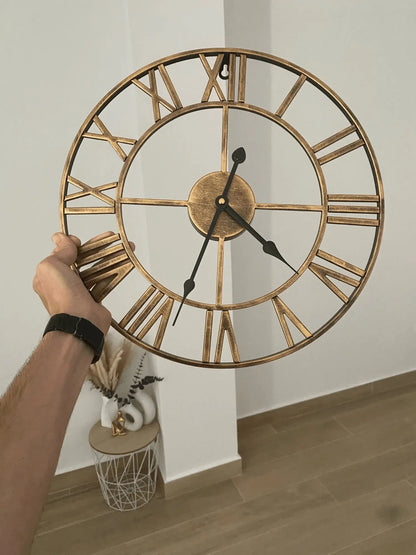 Classic Roman Numeral Metal Wall Clock - Montero Milan