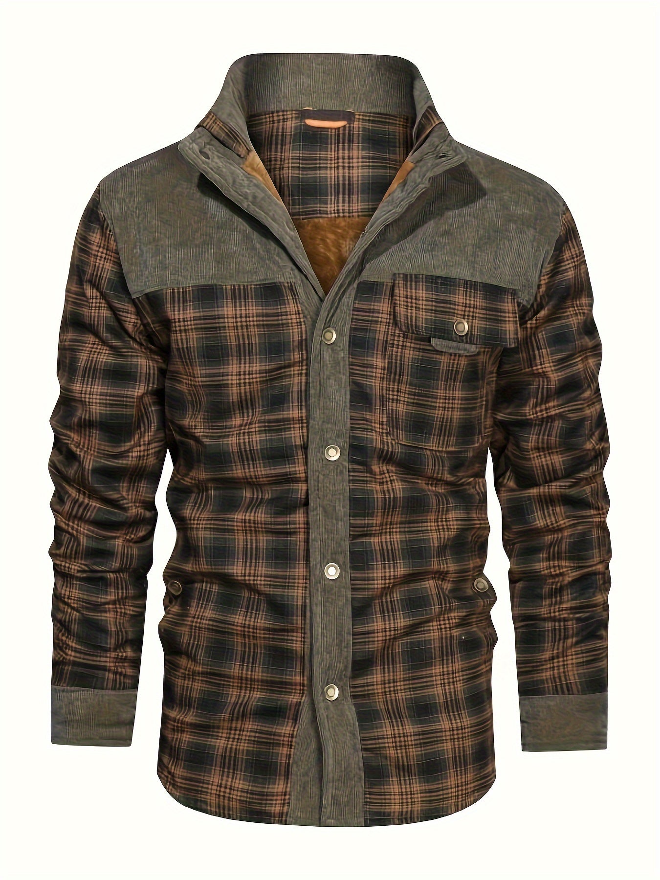 Fleece-Lined Plaid Jacket
