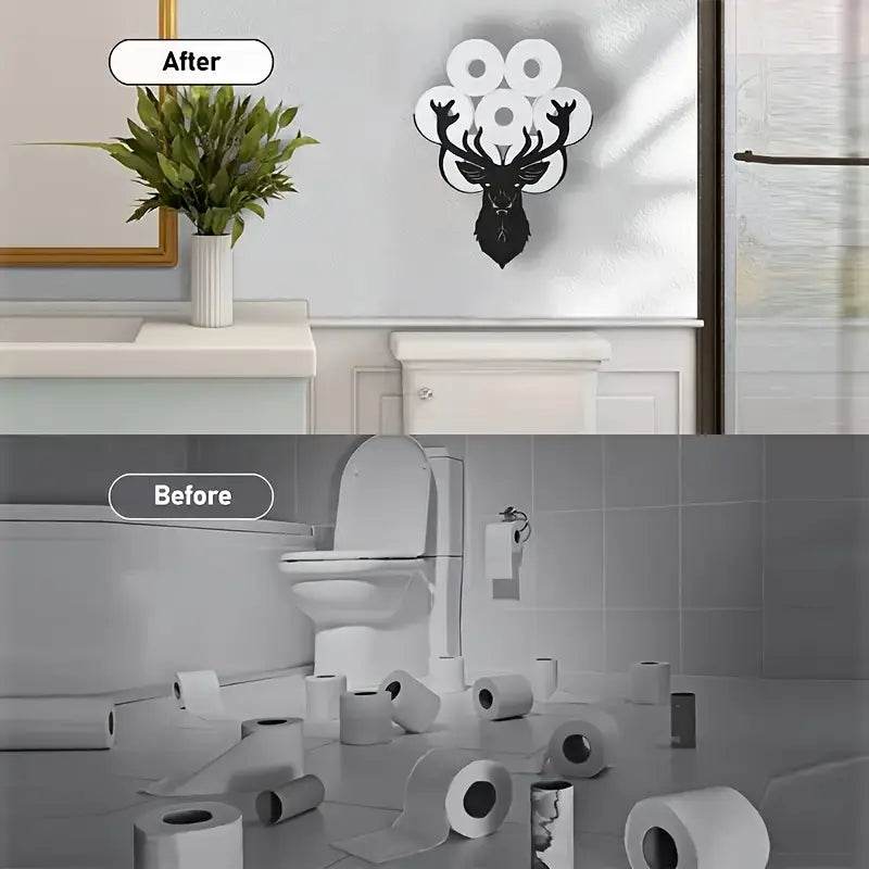 Deer Head Toilet Paper Holder Rack - Montero Milan