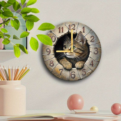 Tranquil Jungle Cat Silent Wall Clock NatureInspired Decor - Montero Milan