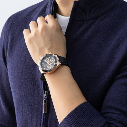 2025 New Christmas Gift Men's Zipper Knit Cardigan Jacket for Outdoor Casual Gatherings, Wearable in Spring, Autumn, and Winter, Wool Blend Material - Navy Color / NZ 34