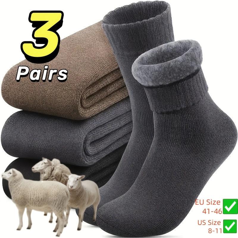 3/10 Pairs of Thick Winter Velvet Snow Socks for Men, Soft Plush Warm Boot Socks, Suitable for Outdoor Work And Leisure, a Gift for Husbands, Fathers, Or Boyfriends, Knitted Items in European Sizes (39-45) And US Sizes 9-11.