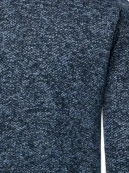 Men'S Thick Fleece Zip-Up Cardigan - Casual Long Sleeve Knit Sweater with Stand Collar, Solid Color, Regular Fit for Fall/Winter, Comfortable Layering Piece, Winter Cardigan, Autumn Outerwear, Modern Casualwear, Durable Fabri