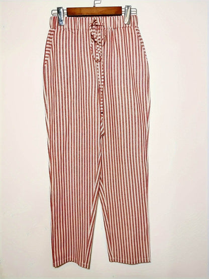 Striped High-Waisted Wide-Leg Pants - Montero Milan