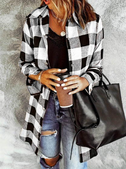 Relaxed Fit Plaid Shacket - Montero Milan