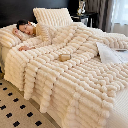 Luxe Faux Rabbit Fur Throw Blanket - Montero Milan