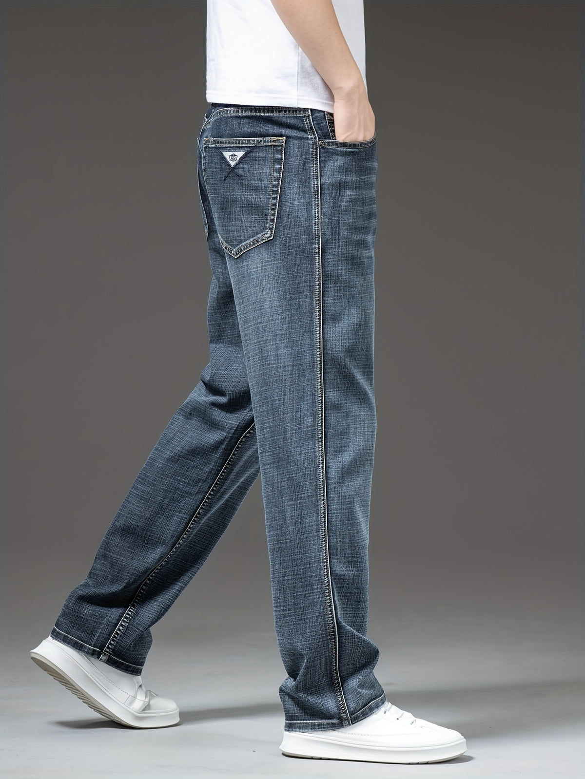 Geng Yuanshi High-End Summer Men's Jeans New Trend Fashion Straight-Leg Light Business Stretch Denim Pants, Autumn Essentials
