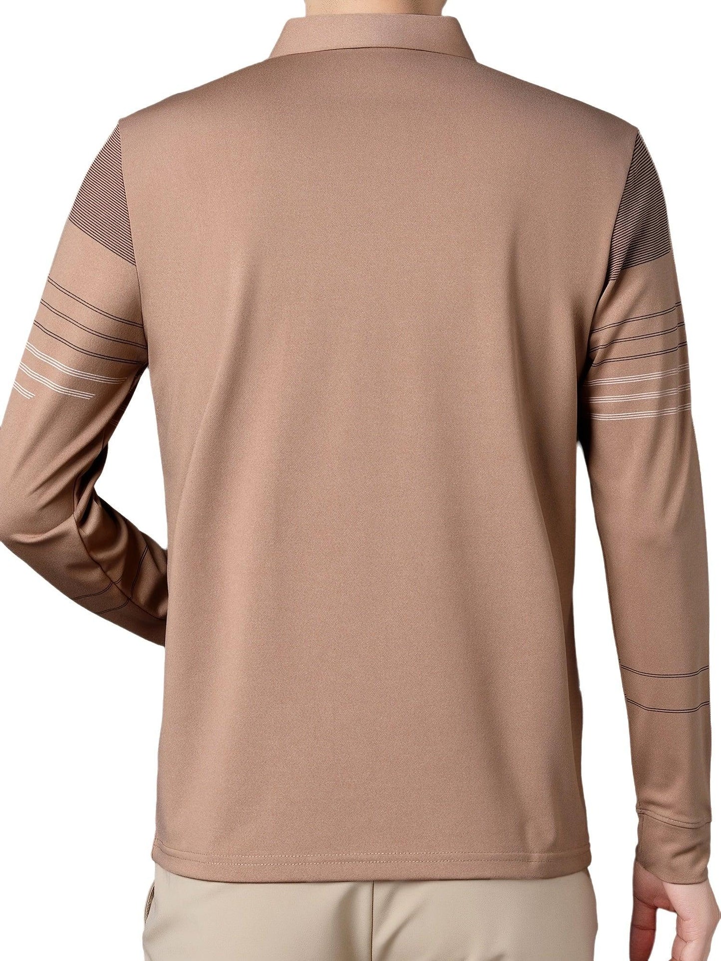 Men's Vintage-Inspired Striped Shirt with Chest Pocket - Breathable, Long Sleeve, Button Detail for Golf & Outdoor Activities