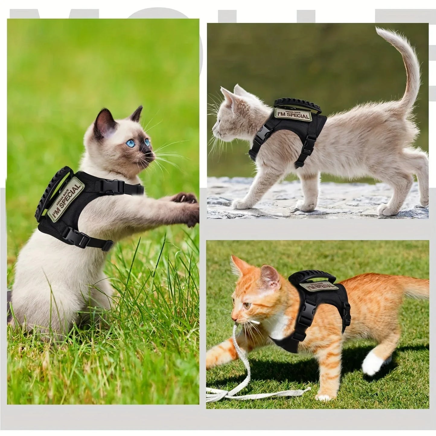 Tactical Cat Vest with Adjustable Straps & Red Cross Patch - Durable 600D Nylon Chest Harness for Small Dogs & Cats, Secure Leash Attachment, Ergonomic Design for Training & Outdoor Adventures, Cat Vest Harness, Adventure Pet