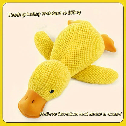SweetS Large Dog Chew Toy - Heavy-Duty Plush Chew Proof Duck, Interactive Squeaker, for Puppies & Adult Dogs, Teeth Cleaning, No Batteries Needed, Safe for Aggressive Chewers - Ideal for Golden Retrievers, Corgis, Cats - Dura