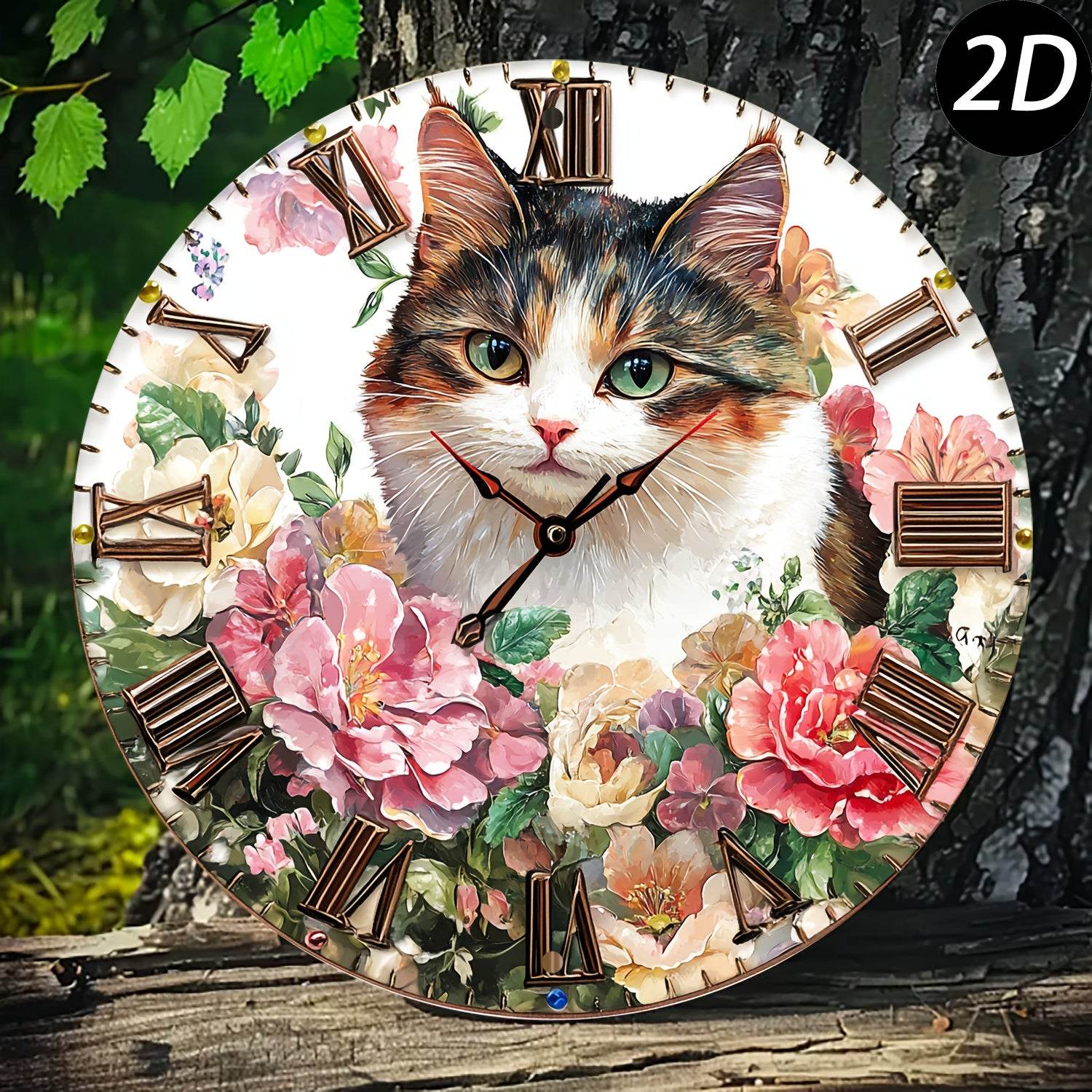 WhimsyCat™ Floral Wall Clock - Montero Milan
