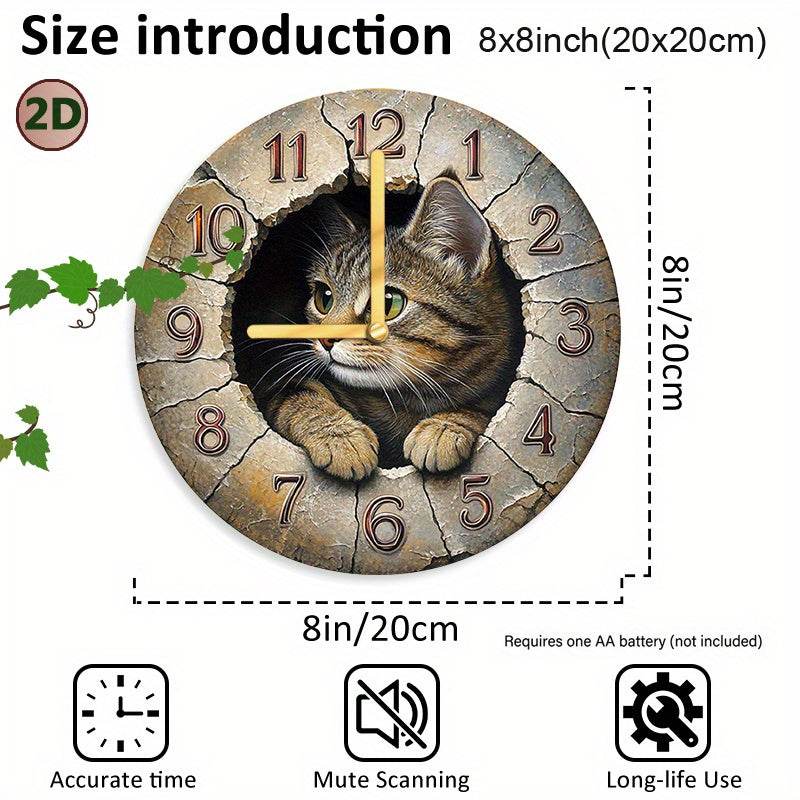 Tranquil Jungle Cat Silent Wall Clock NatureInspired Decor - Montero Milan