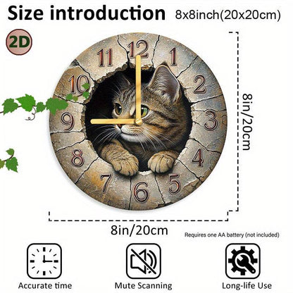 Tranquil Jungle Cat Silent Wall Clock NatureInspired Decor - Montero Milan