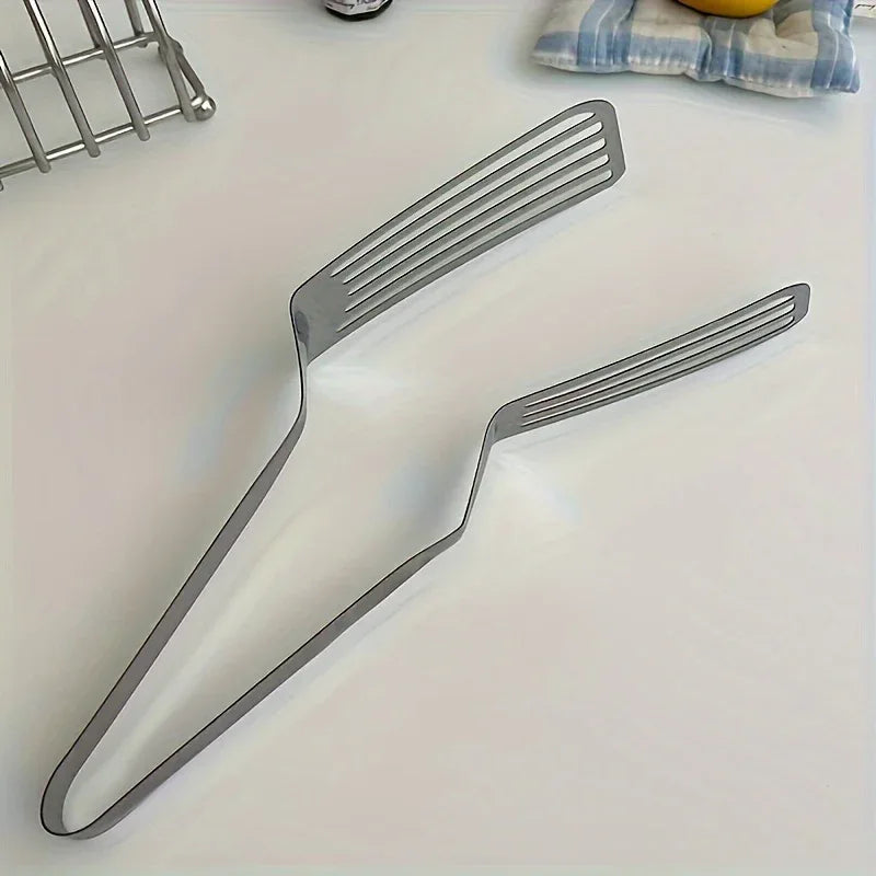 1pc, Multifunctional Stainless Steel Serving Tongs for Buffet, Fish Frying, Bread, Steak, Salad, and Dessert - Kitchen Tools for Effortless Food Prep and Presentation