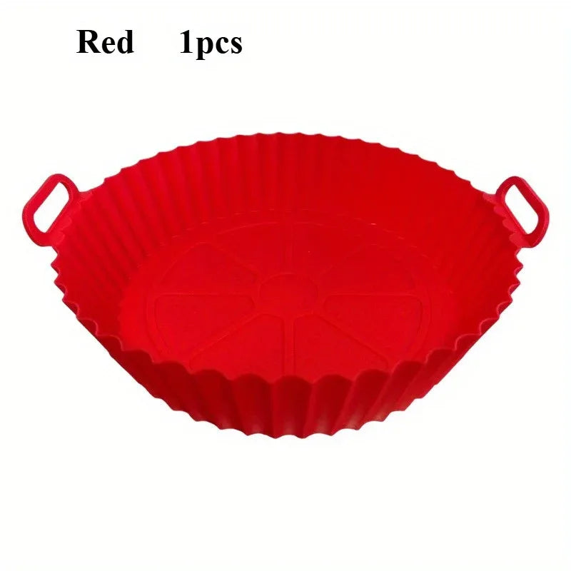 1pc Reusable Silicone Air Fryer Liner – Non-Stick Food-Grade, Universal Fit for All Air Fryers, Multi-Purpose Cooking Accessory, No Power Needed