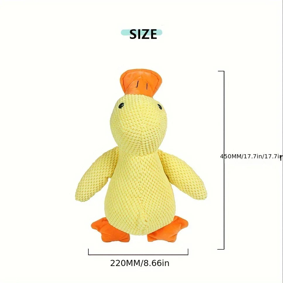 SweetS Large Dog Chew Toy - Heavy-Duty Plush Chew Proof Duck, Interactive Squeaker, for Puppies & Adult Dogs, Teeth Cleaning, No Batteries Needed, Safe for Aggressive Chewers - Ideal for Golden Retrievers, Corgis, Cats - Dura