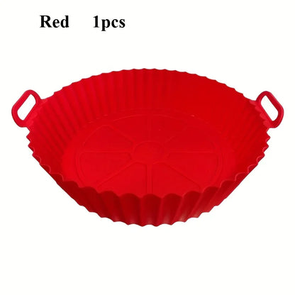 1pc Reusable Silicone Air Fryer Liner – Non-Stick Food-Grade, Universal Fit for All Air Fryers, Multi-Purpose Cooking Accessory, No Power Needed