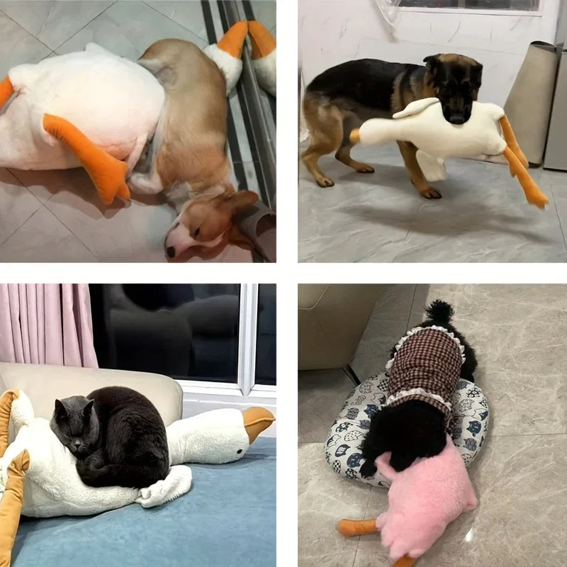 1pc White/Grey/Brown Soft Plush Toy, Duck-Companion Play Toy for Dogs, Release Dog Energy, Suitable for Large, Medium and Small Pets