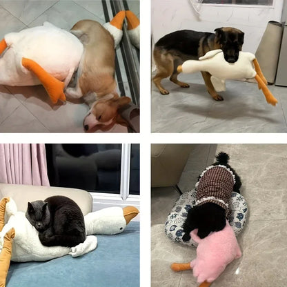1pc White/Grey/Brown Soft Plush Toy, Duck-Companion Play Toy for Dogs, Release Dog Energy, Suitable for Large, Medium and Small Pets