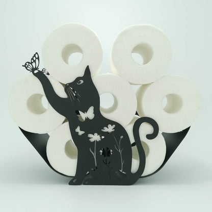 Black Cat Toilet Paper Holder Rack - Montero Milan
