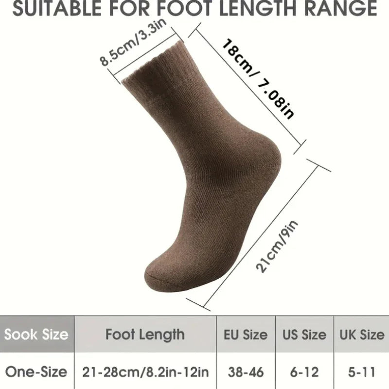 3/10 Pairs of Thick Winter Velvet Snow Socks for Men, Soft Plush Warm Boot Socks, Suitable for Outdoor Work And Leisure, a Gift for Husbands, Fathers, Or Boyfriends, Knitted Items in European Sizes (39-45) And US Sizes 9-11.