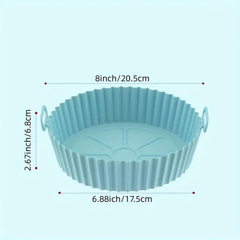1pc Reusable Silicone Air Fryer Liner – Non-Stick Food-Grade, Universal Fit for All Air Fryers, Multi-Purpose Cooking Accessory, No Power Needed