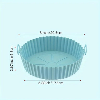 1pc Reusable Silicone Air Fryer Liner – Non-Stick Food-Grade, Universal Fit for All Air Fryers, Multi-Purpose Cooking Accessory, No Power Needed