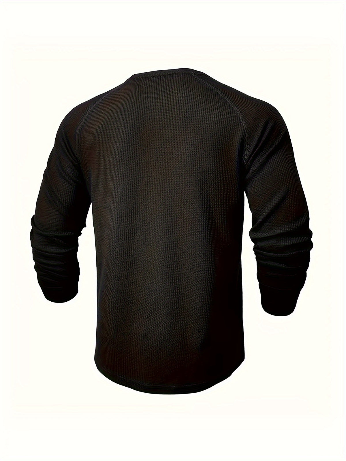 Men'S Long Sleeve T-Shirt Round Neck Open Style Pullover Henley Shirt Men'S Solid Color Fashion Versatile Top