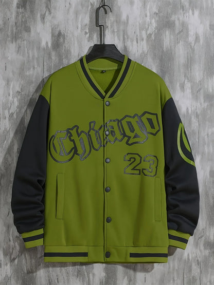 Spring And Autumn Street Men's Fashion Trend Loose Casual Baseball Uniform Jacket, Suitable For Outdoor And Dating