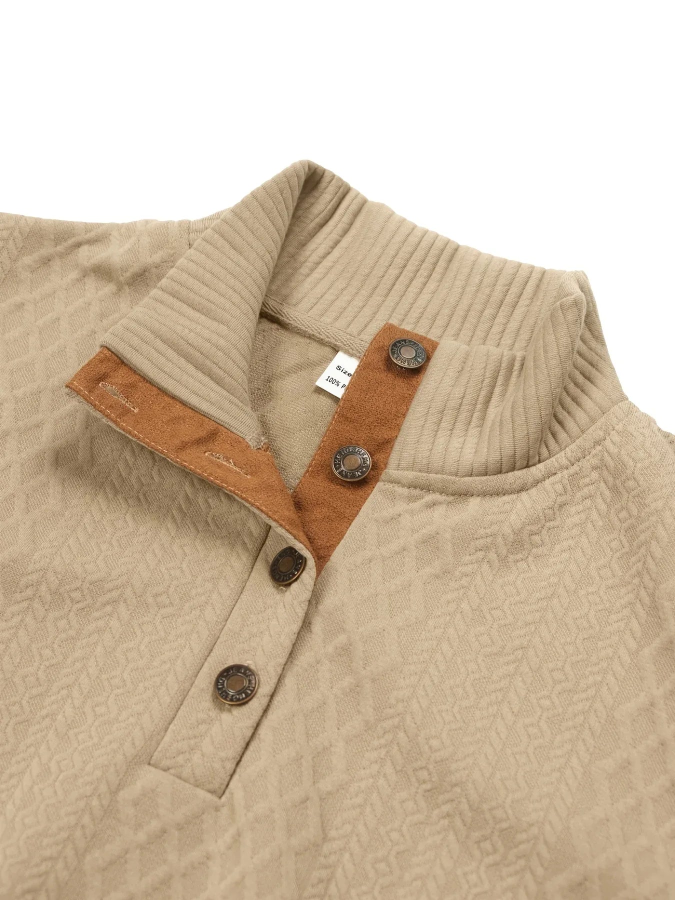 Men'S Autumn-Winter Christmas Stand Collar Jacquard Knit Sweater | Casual Style, 280g/m², High Collar, Button Details, Suitable for Outdoor Leisure and Holiday Gifts